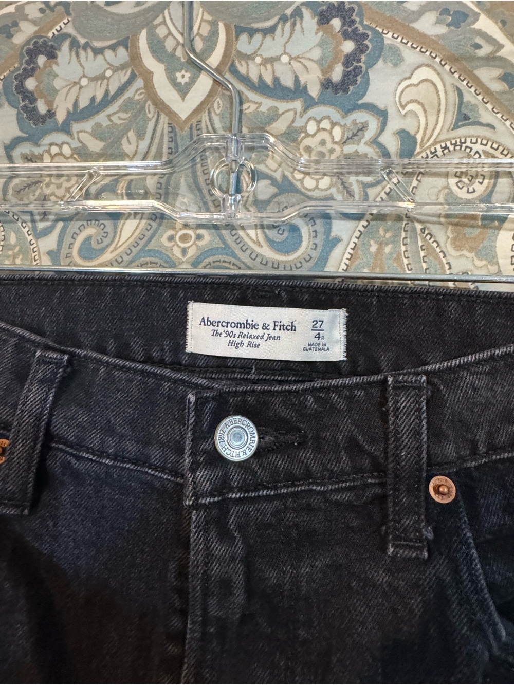 Abercrombie & Fitch Black High-Rise Straight Jeans - Picture 3 of 3